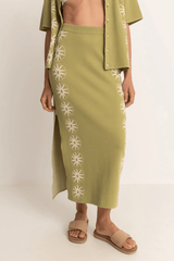 Horizon Knit Midi Skirt - Palm