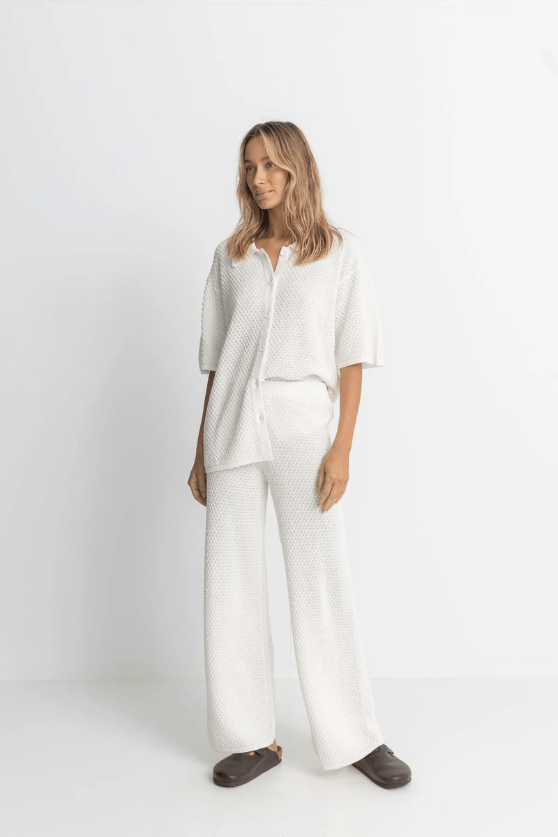 DUNE WIDE LEG KNIT PANT - WHITE 24FW