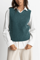 SHELL BEACH SWEATER VEST - SEA GREEN