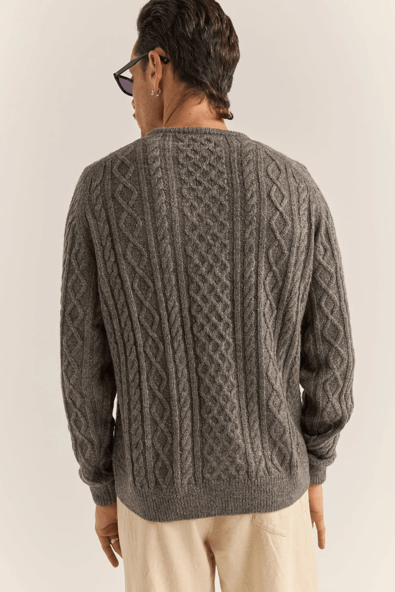 MOHAIR FISHERMANS KNIT - WASHED BLACK