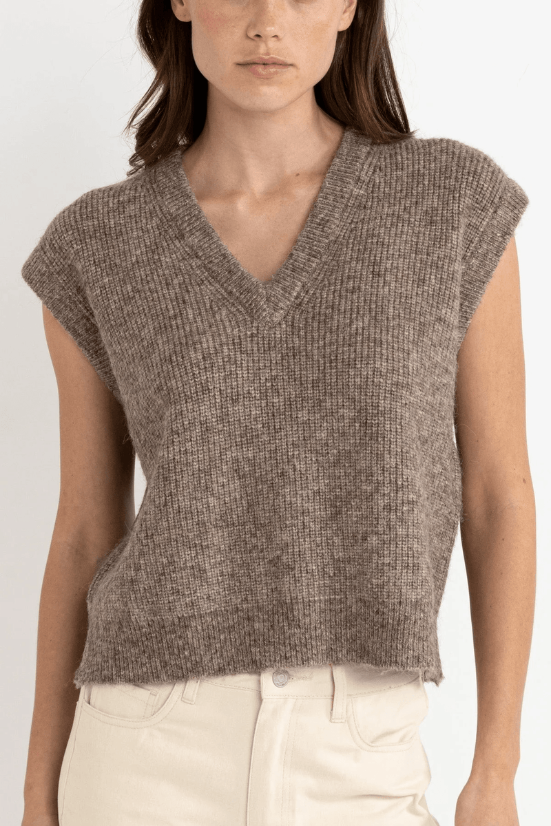 QUINN KNIT VEST - OATMEAL