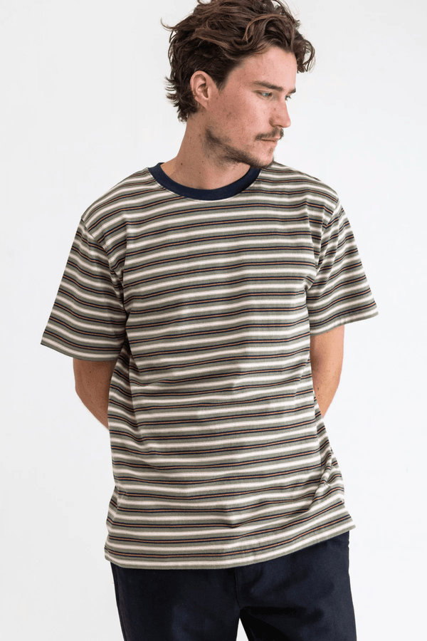 Vintage Stripe SS T-Shirt - Olive