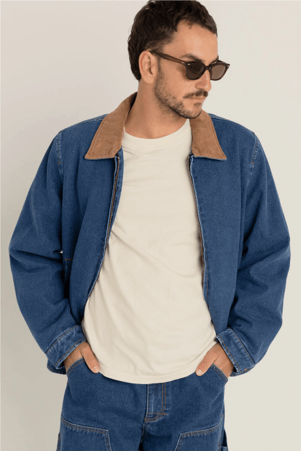 WASHED DENIM JAMES JACKET - BLUE WASH