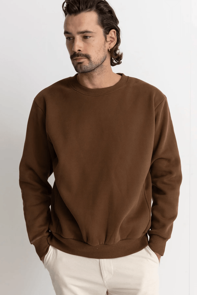 CLASSIC CREW FLEECE SWEAT - CHOCOLATE 24FW