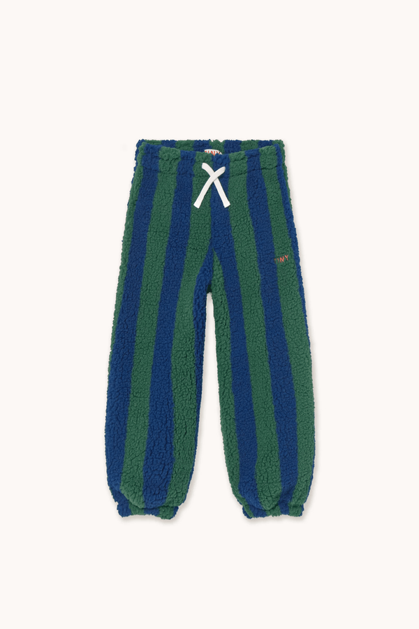STRIPES SHERPA SWEATPANT - DARK GREEN/ LIGHT NAVY