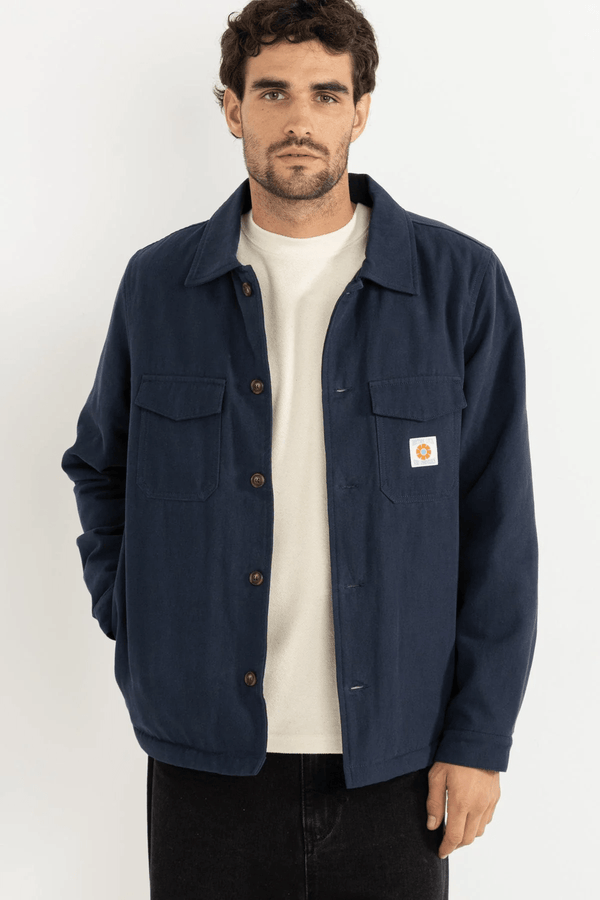SHERPA LINED WORK SHIRT - NAVY