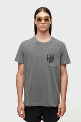 COAT OF ARMS POCKET T-SHIRT SS - GRAY