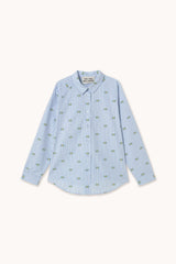 MINI FLOWERS STRIPED SHIRT - WASHED BLUE