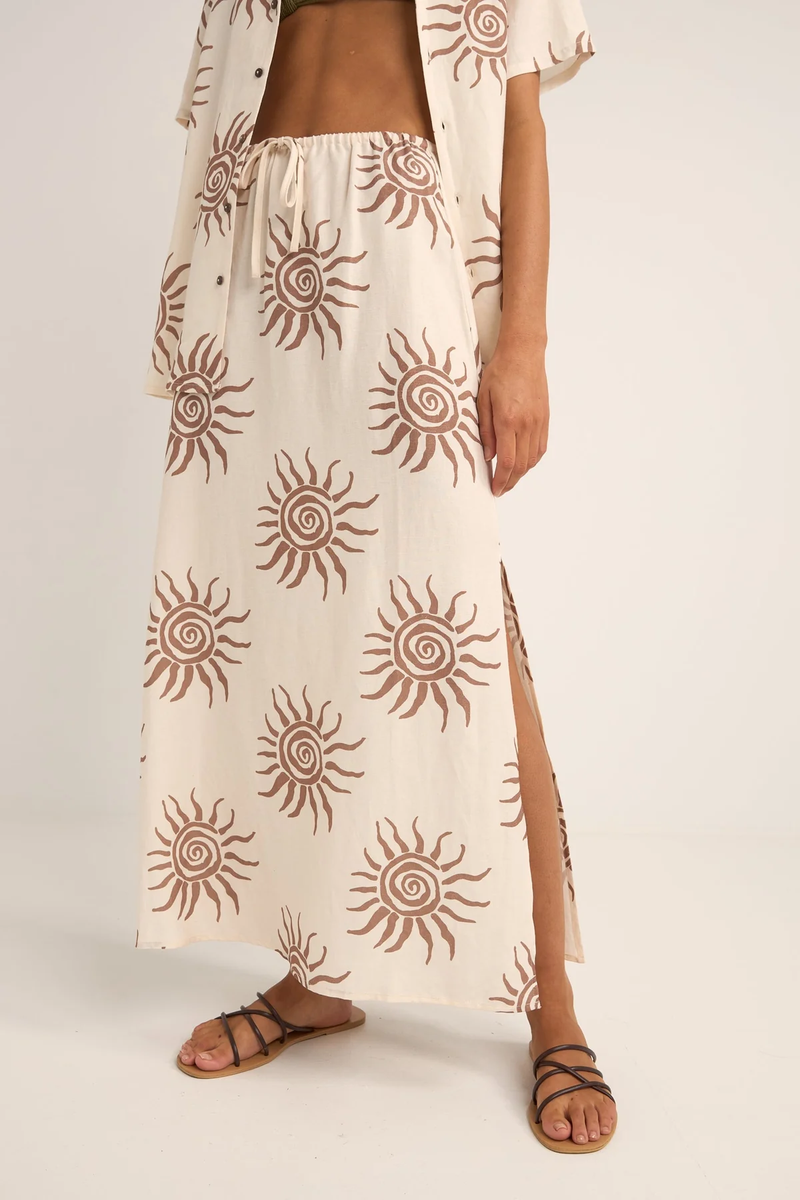 SEAFARER MAXI SKIRT - BROWN