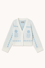ROSES JACQUARD CARDIGAN - OFF WHITE