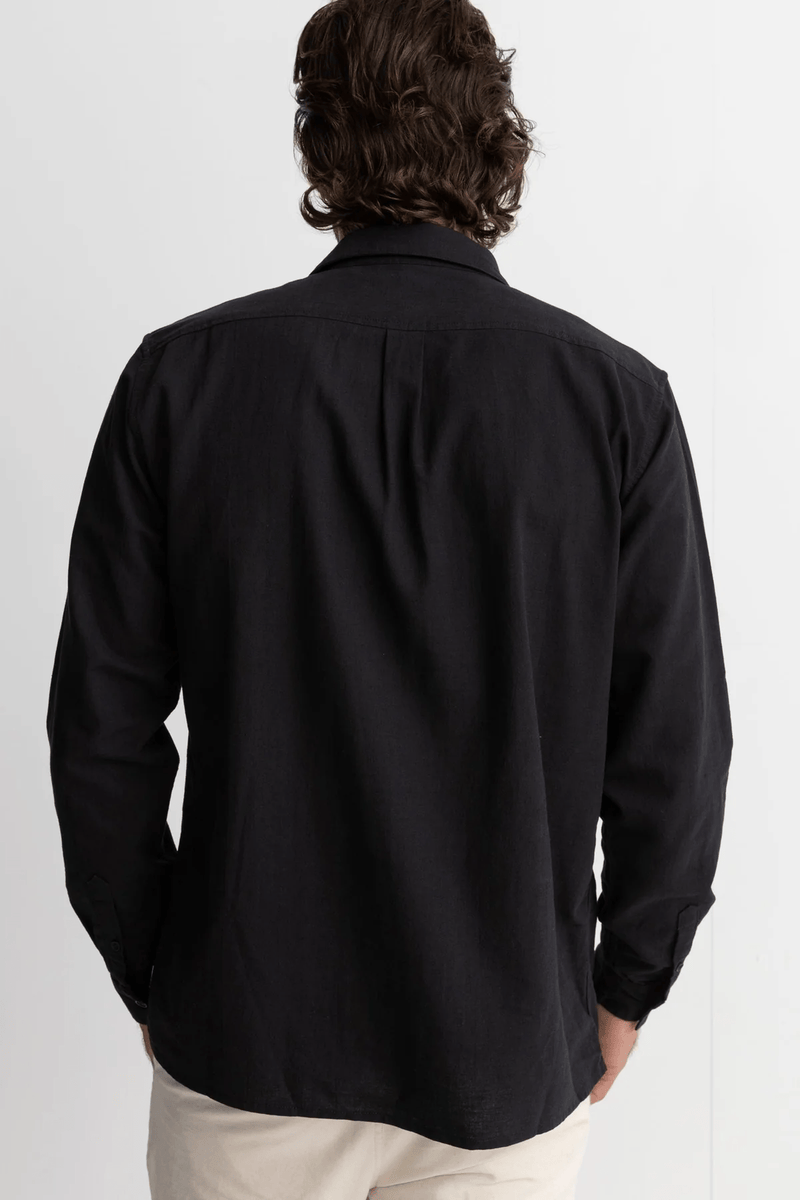 CLASSIC LINEN LS SHIRT - VINTAGE BLACK