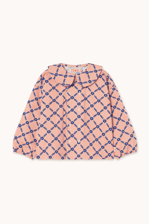 FLOWER GRID SHIRT - LIGHT CREAM