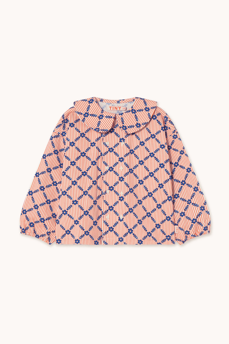 FLOWER GRID SHIRT - LIGHT CREAM