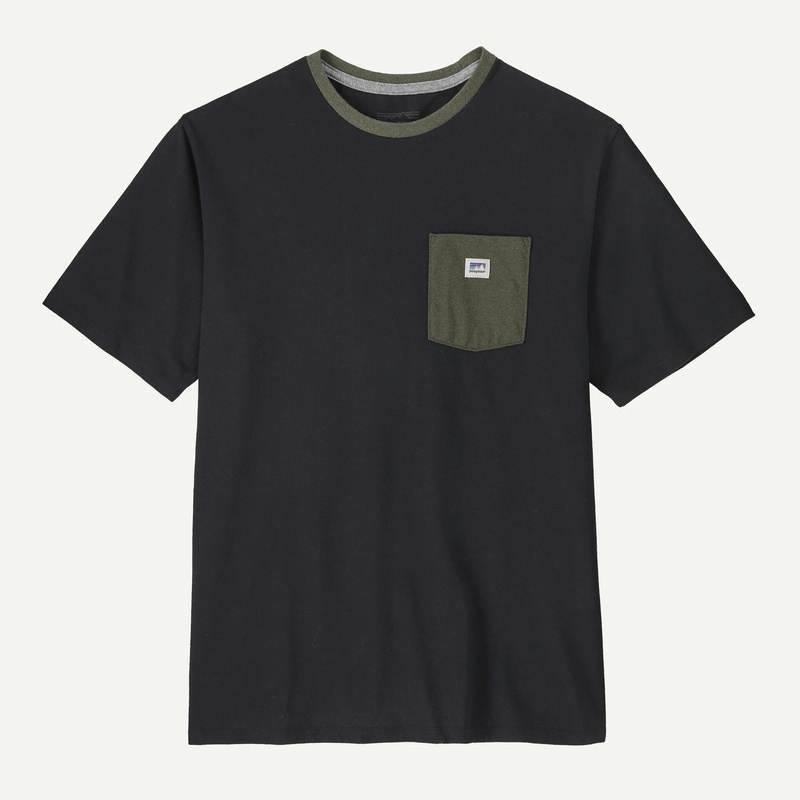 M'S SHOP STICKER POCKET RESPONSABILI-TEE - BLACK W/ BASIN GREEN
