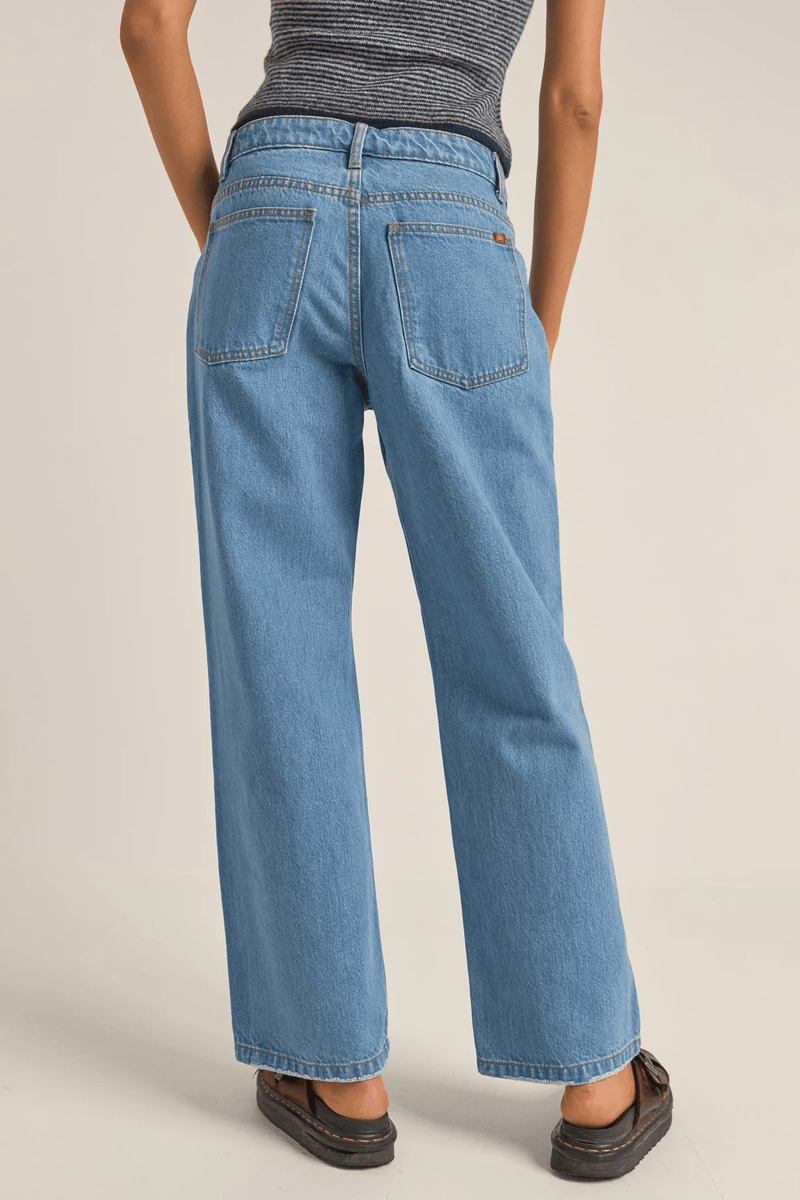 WASHED OUT DENIM PANT - BLUE