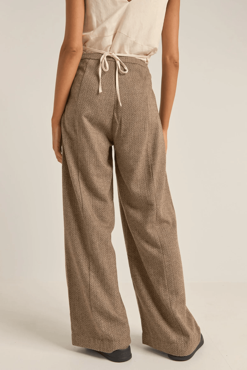 WHITEHAVEN WIDE LEG PANT - CHOCOLATE