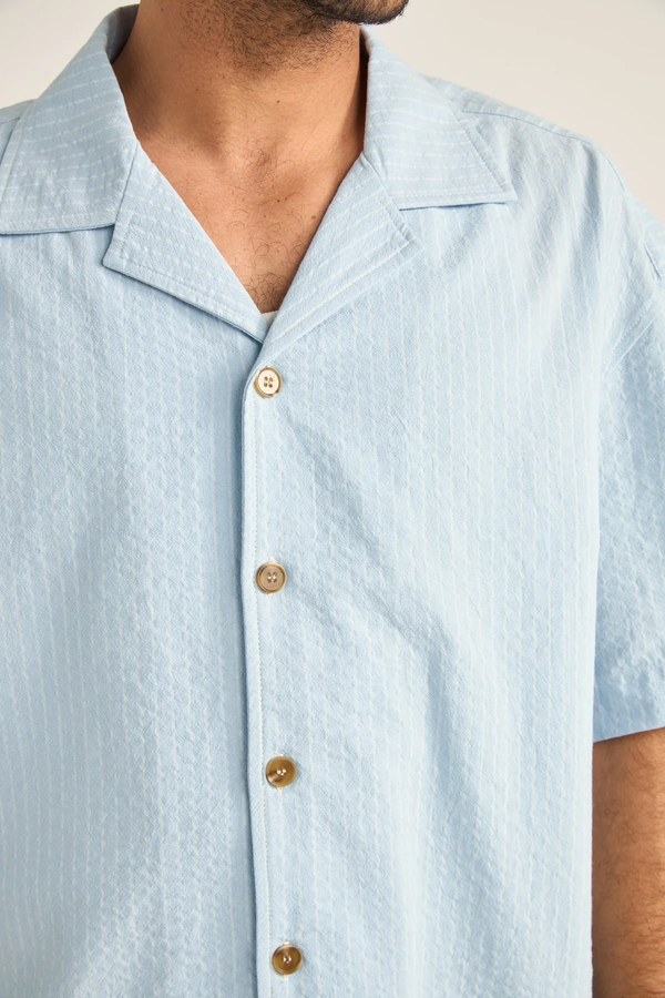 RELAXED CHECK SS SHIRT - BLUE