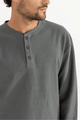 VINTAGE TERRY LS HENLEY - SILVER PINE