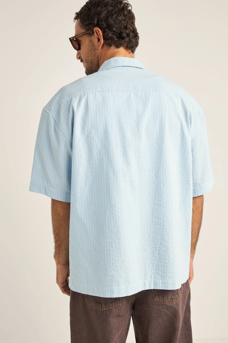 RELAXED CHECK SS SHIRT - BLUE