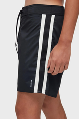 AQUAONE NEW URBAN STRIPES SURF SHORTS - BLACK