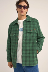 CORD CHECK OVERSHIRT - GREEN