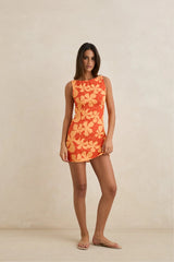 MELIA FLORAL MINI DRESS - RED