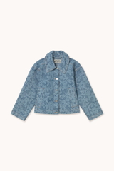 LACE DENIM JACKET - MEDIUM WASH DENIM