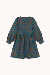 ROSES VOLUMINOUS SLEEVE MINI DRESS - DARK BROWN