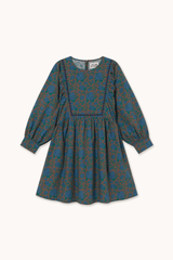 ROSES VOLUMINOUS SLEEVE MINI DRESS - DARK BROWN