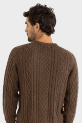 MOHAIR FISHERMANS KNIT - CHOCOLATE