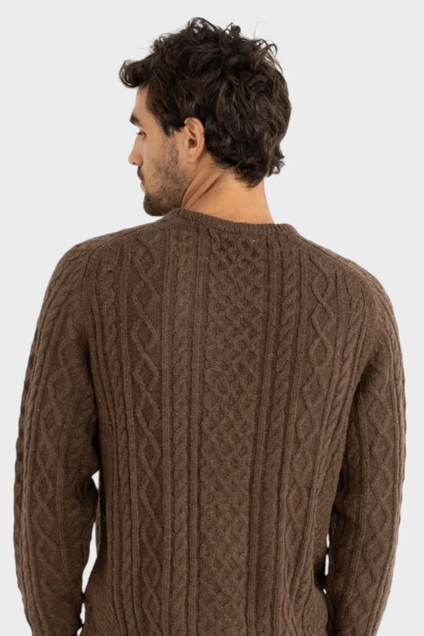 MOHAIR FISHERMANS KNIT - CHOCOLATE