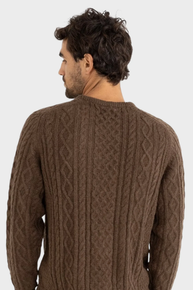 MOHAIR FISHERMANS KNIT - CHOCOLATE