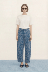 LACE BARREL DENIM - MEDIUM WASH DENIM