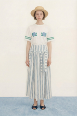 BLUE ROSES TEE  - OFF WHITE