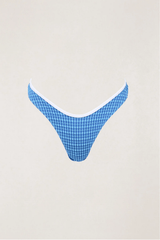 LOLA CHECK HI CUT PANT - BLUE
