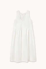 LOW BACK FRILLS DRESS - OFF WHITE