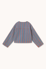 WIDE STRIPES JACKET - MEDIUM WASH DENIM