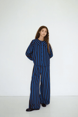 STRIPED TROUSERS - NAVY