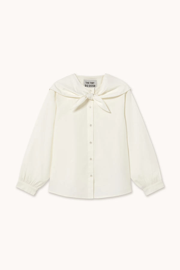 SCARF NECK BLOUSE - OFFWHITE