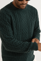 MOHAIR FISHERMANS KNIT - PINE