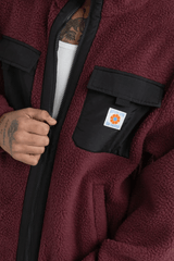 SHERPA ZIP THRU FLEECE - OXBLOOD