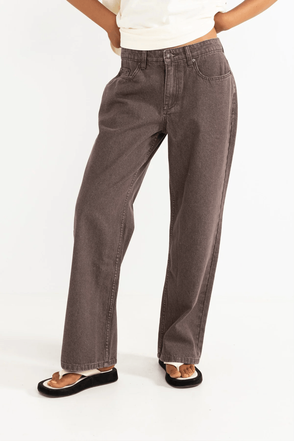 CHARLIE LOW RISE DENIM JEAN - CHOCOLATE
