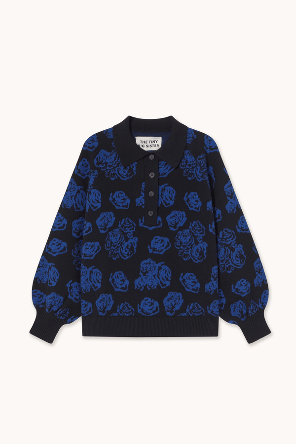ROSES POLO SWEATER - NAVY