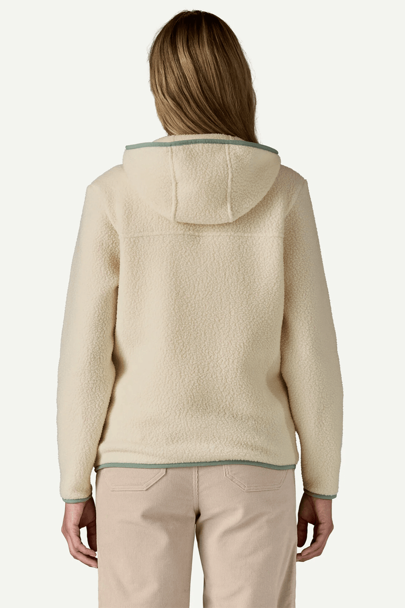 W'S RETRO PILE HOODY - NATURAL W/ ELLWOOD GREEN