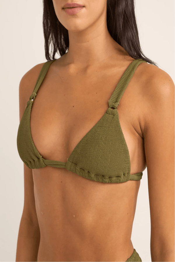 ISLA RIB SOFT STRAP SLIDE TRI TOP - IVY