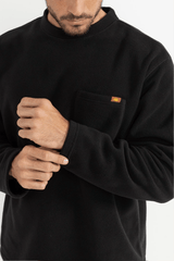 AWAKE POLO FLEECE LS - BLACK