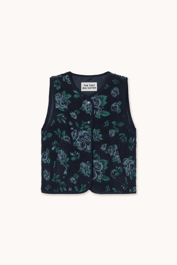 ROSES SHERPA VEST - NAVY