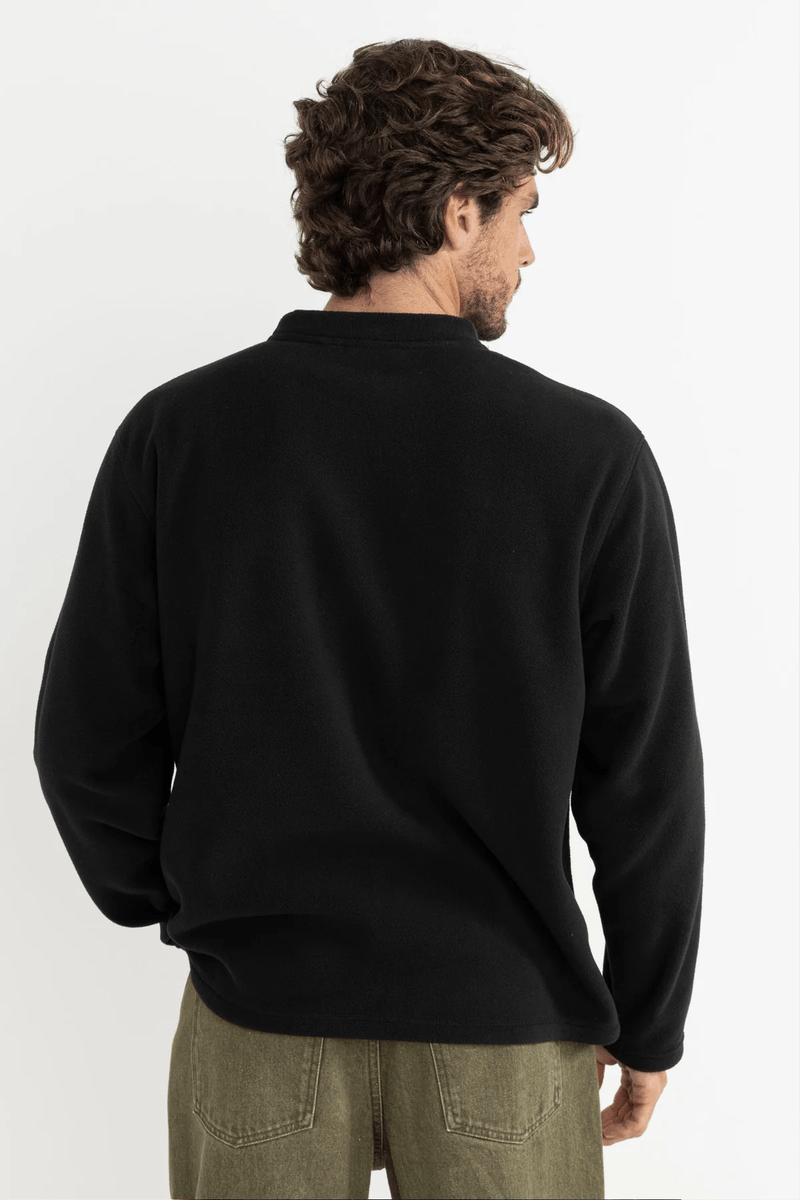 AWAKE POLO FLEECE LS - BLACK
