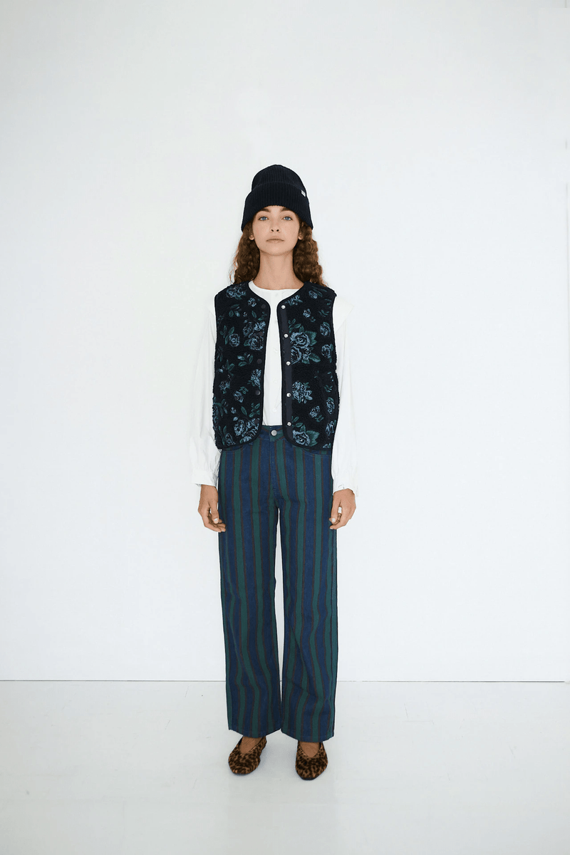 ROSES SHERPA VEST - NAVY