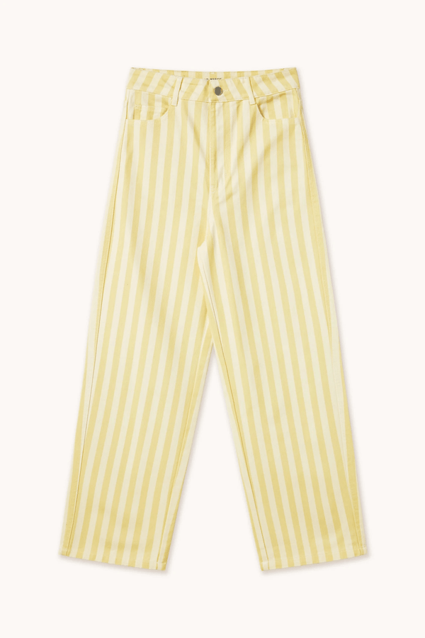 STRIPED BERTA LONG DENIM - OFF-WHITE/PASTEL YELLOW